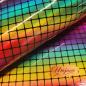 Preview: Kunstleder, Nr. 13, glatt, regenbogen schimmernd, Karos, ca. 44x62cm