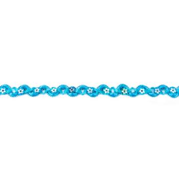 Zackenlitze mit Pailetten, aqua