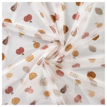 Preview: Regenmantel-Stoff, transparent, Kürbisse & Gemüse