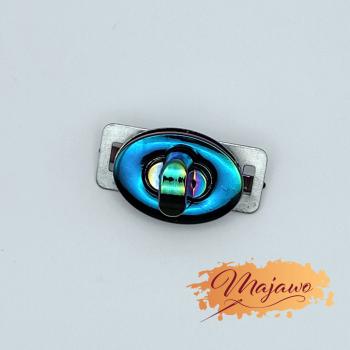 Drehverschluss für Taschen, oval, regenbogen