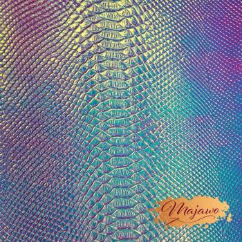 Preview: Kunstleder, Nr. 7, reflektierende Schuppen, hell, pink/türkis, ca. 44x62cm