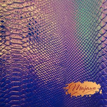 Preview: Kunstleder, Nr. 6, reflektierende Schuppen, dunkel, blau/lila, ca. 44x62cm