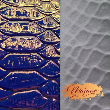 Preview: Kunstleder, Nr. 6, reflektierende Schuppen, dunkel, blau/lila, ca. 44x62cm