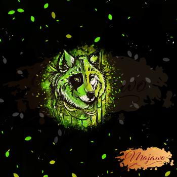 EP "Träumender Wolf", 40x40cm, Kunstleder, Panel