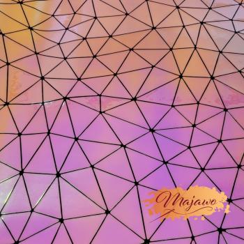 Preview: Kunstleder, Nr. 10, perlmutt, Dreiecke, gelb/pink, ca. 44x62cm