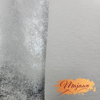 Preview: Kunstleder, Nr. 5, silber/weiß, ca. 44x62cm