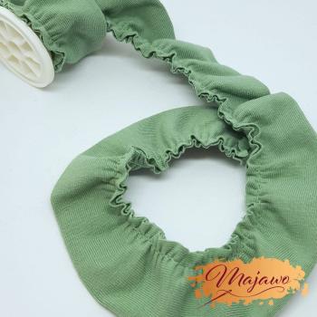 Jersey-Volant, Rüsche, 30mm, smoke mint