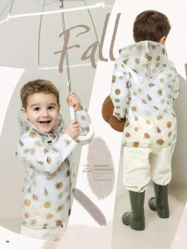 Preview: Regenmantel-Stoff, transparent, Kürbisse & Gemüse