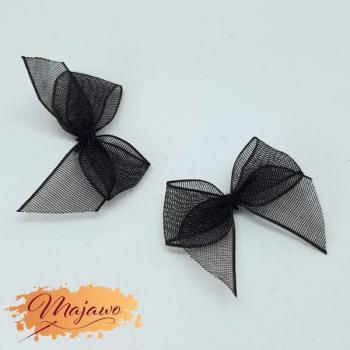 Organzaschleife, schwarz, 24mm, 2 Stück