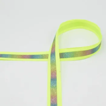 Reflection Tape, glitzer, bunt/neon gelb, 20mm