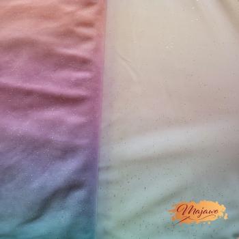 Preview: Soft Tüll, Glitzer, Farbverlauf, türkis/orange