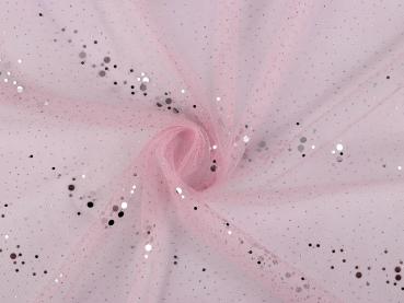 Tüll, Glitter Dots, rosa