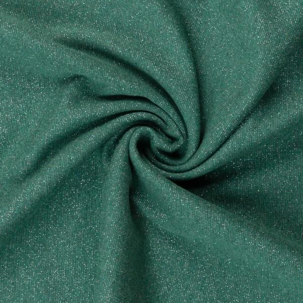 Glamour, Glitzer-Bündchen, meliert, dunkelgrün/silber