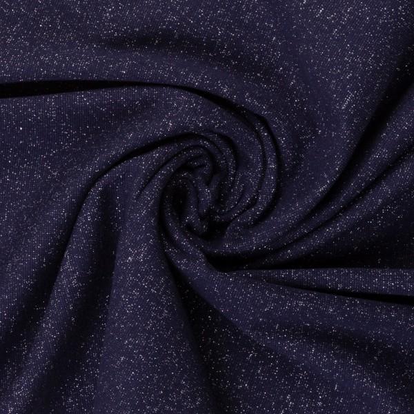 Glamour, Glitzer-Bündchen, meliert, dunkelblau/silber