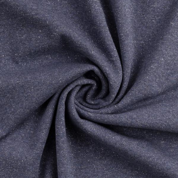 Glamour, Glitzer-Bündchen, meliert, jeansblau/silber
