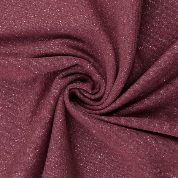 Glamour, Glitzer-Bündchen, meliert, bordeaux/silber
