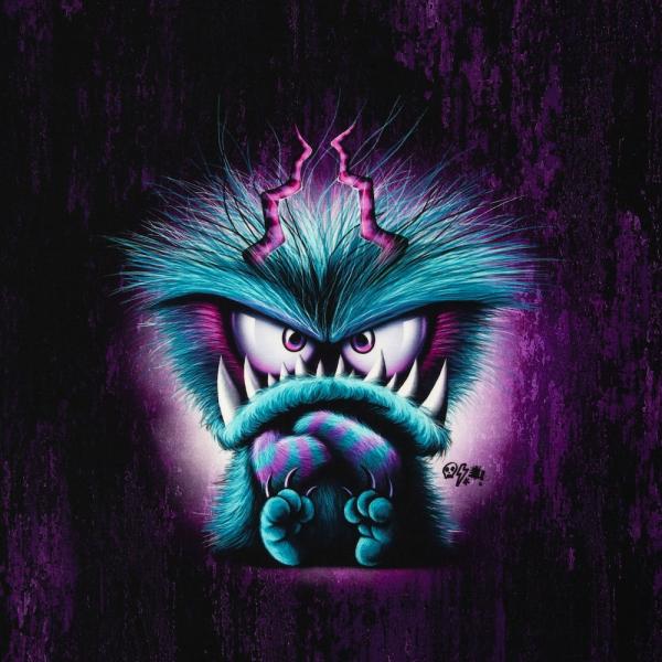 Halloween by Thorsten Berger, French Terry, Monster, Panel, lila