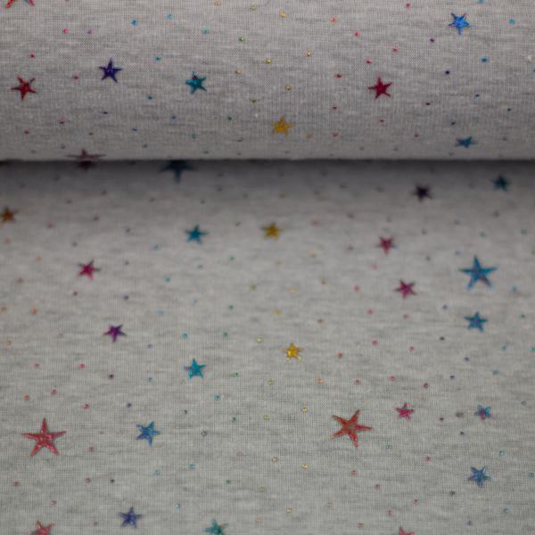 Alpenfleece "Farsund", Sterne, meliert, grau