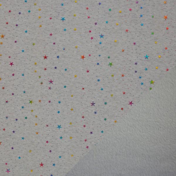 Alpenfleece "Farsund", Sterne, meliert, grau