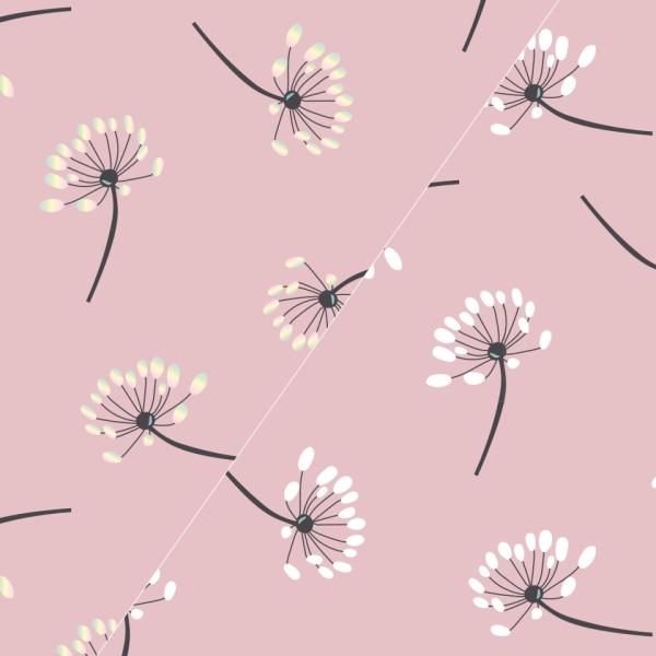 Jersey, Glow in the sun + Glitter, Pusteblume, rosa