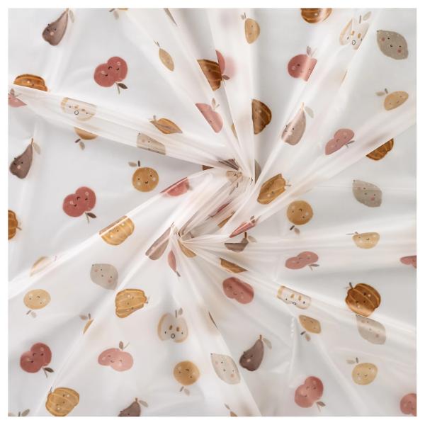 Regenmantel-Stoff, transparent, Kürbisse & Gemüse