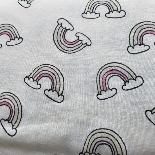 Jersey, Glow in the sun + Glitter, Regenbögen, weiß