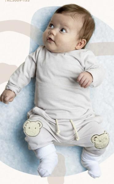 Baumwolljersey, Streifen, sand