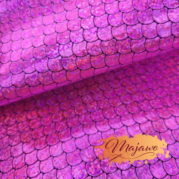 Kunstleder, Nr. 26, Glitzer Schuppen, pink, ca. 44x62cm