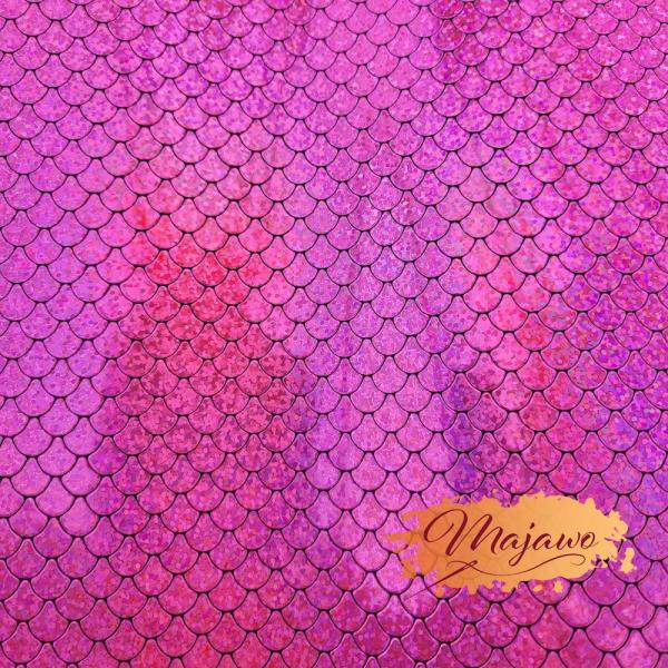 Kunstleder, Nr. 26, Glitzer Schuppen, pink, ca. 44x62cm