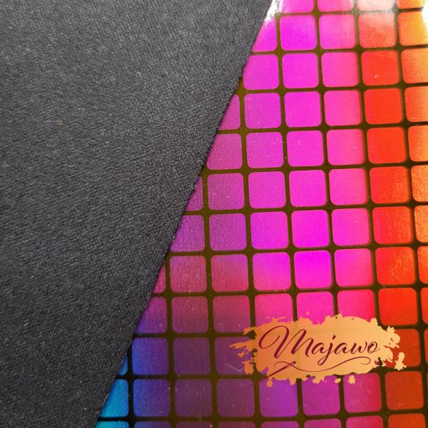 Kunstleder, Nr. 13, glatt, regenbogen schimmernd, Karos, ca. 44x62cm