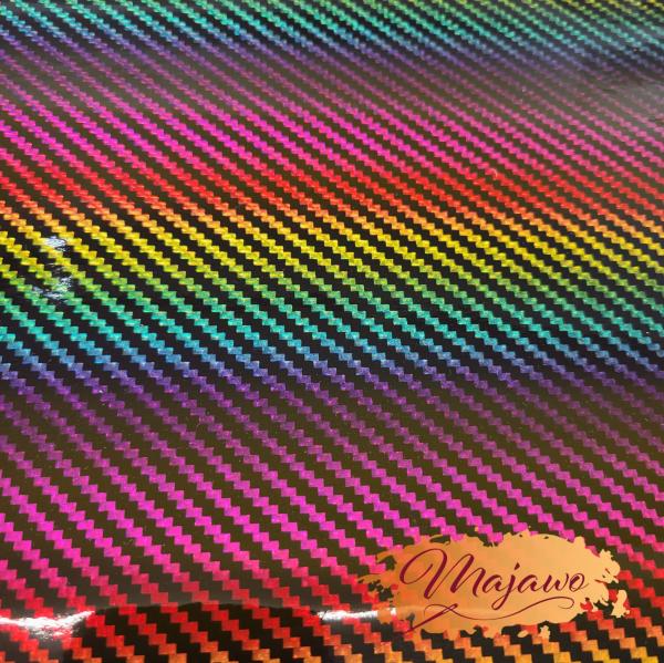 Kunstleder, Nr. 14, glatt, regenbogen schimmernd, geriffelt, ca. 44x62cm