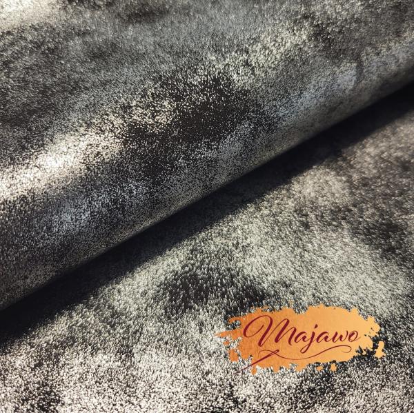 Kunstleder, Nr. 4, silber/schwarz, ca. 44x62cm