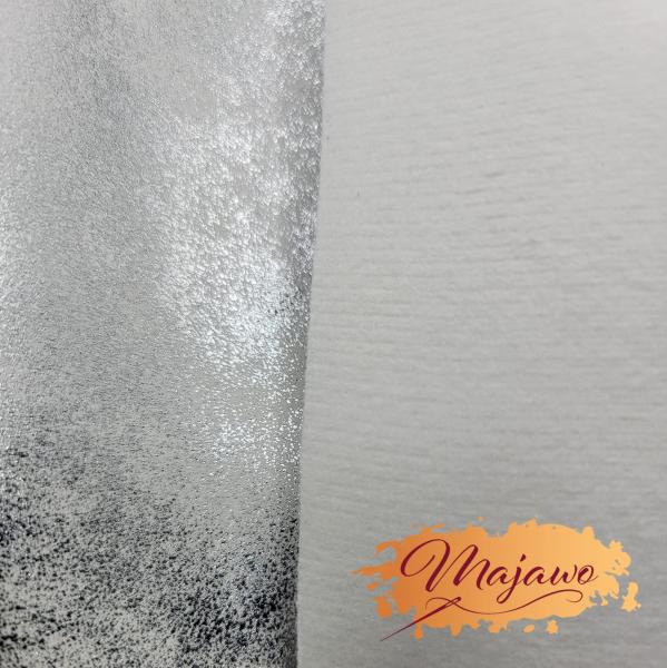 Kunstleder, Nr. 5, silber/weiß, ca. 44x62cm