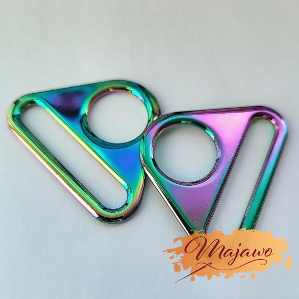 Triangel Ring mit Steg, 38mm, regenbogen
