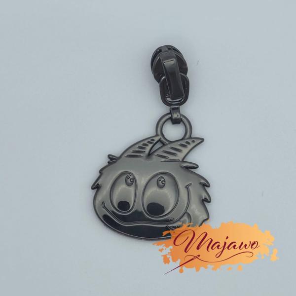 Majawo Zipper Leider frech gun metal