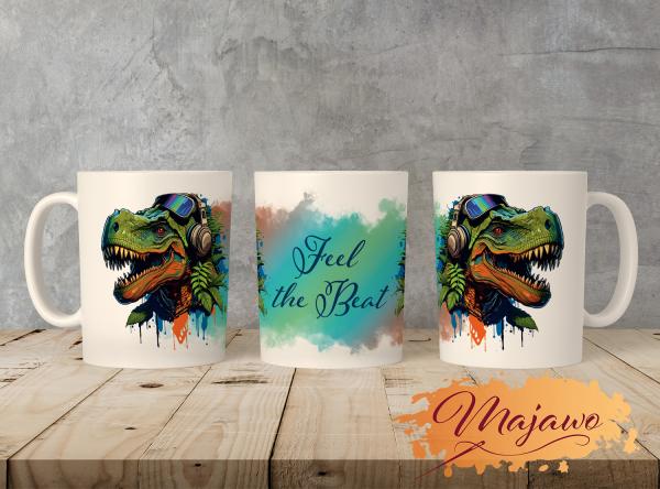 Majawo Keramiktasse "Funky Rex", 330ml