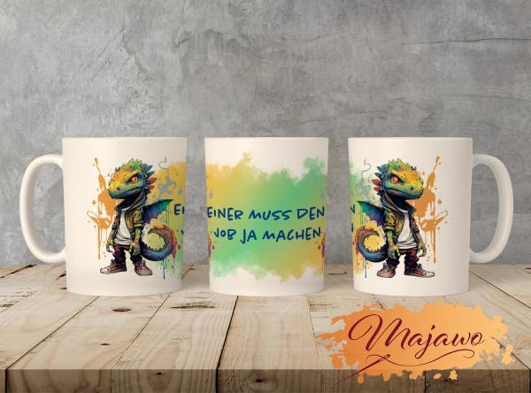 Majawo Keramiktasse "Streetwear Dragon", 330ml
