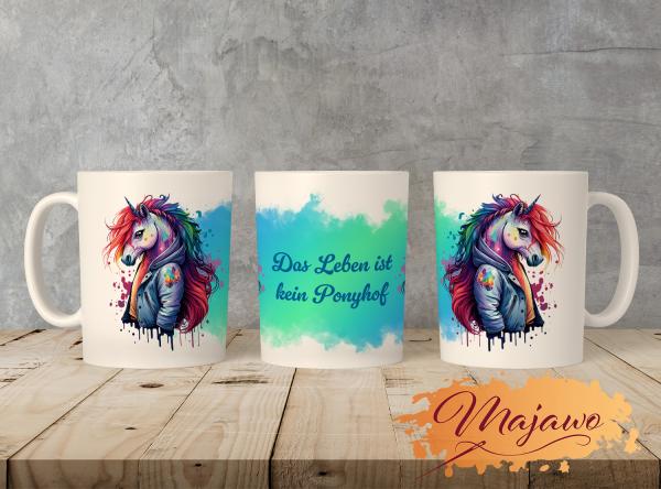 Majawo Keramiktasse "Streetwear Unicorn", 330ml