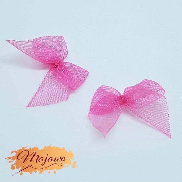 Organzaschleife, pink, 24mm, 2 Stück