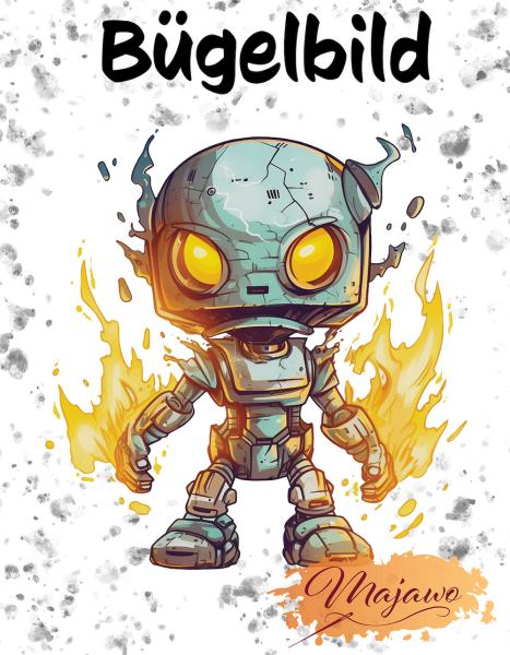 Bügelbild "Fire Robot" klein (A6)