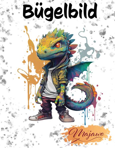 Bügelbild Streetwear Dragon Majawo