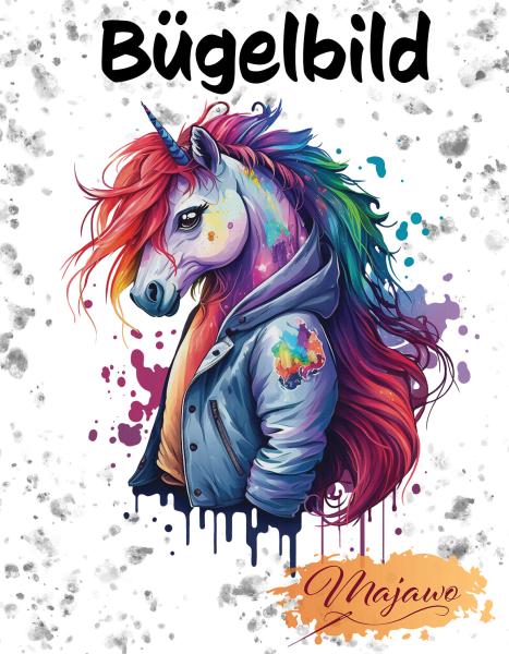 Bügelbild Streetwear Unicorn Majawo