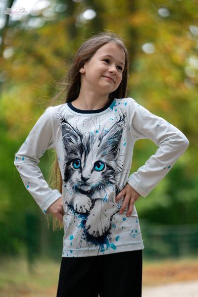 "Katze", weiß/blau, Panel, Jersey "Katze", weiß/blau, Panel, Jersey