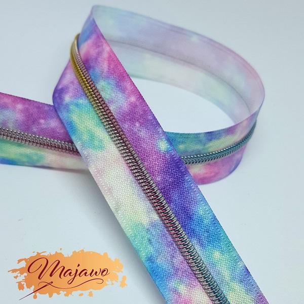 Endlos-Reißverschluss #3, galaxy/regenbogen, Meterware