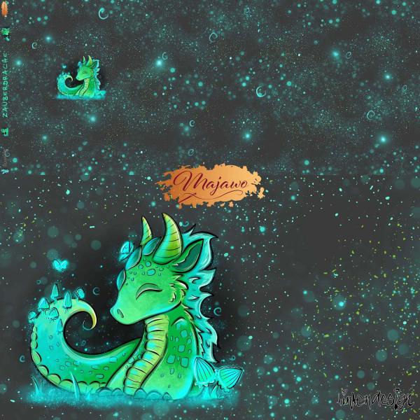 EP "Zauberdrache", grün, Panel, Jersey (Überbreite)