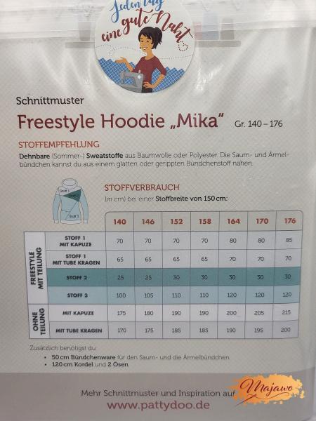 Pattydoo, Freestyle Hoodie "Mika", Papier-Schnittmuster (Gr. 140-176)
