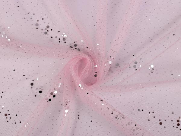 Tüll, Glitter Dots, rosa