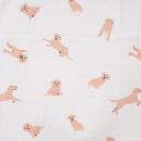 Baumwoll-Flanell, Hunde, ecru