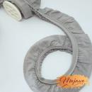 Jersey-Volant, Rüsche, 30mm, grau