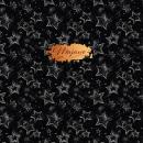 Majawo Stoff Mystic Stars weiss auf schwarz